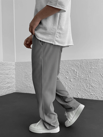 Milan - Casual geribbelde broek