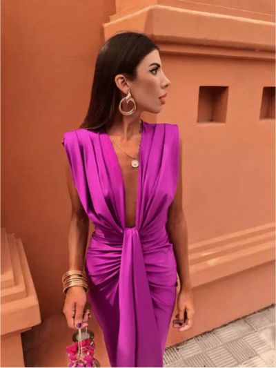 Cordelia | Elegante gedrapeerde jurk