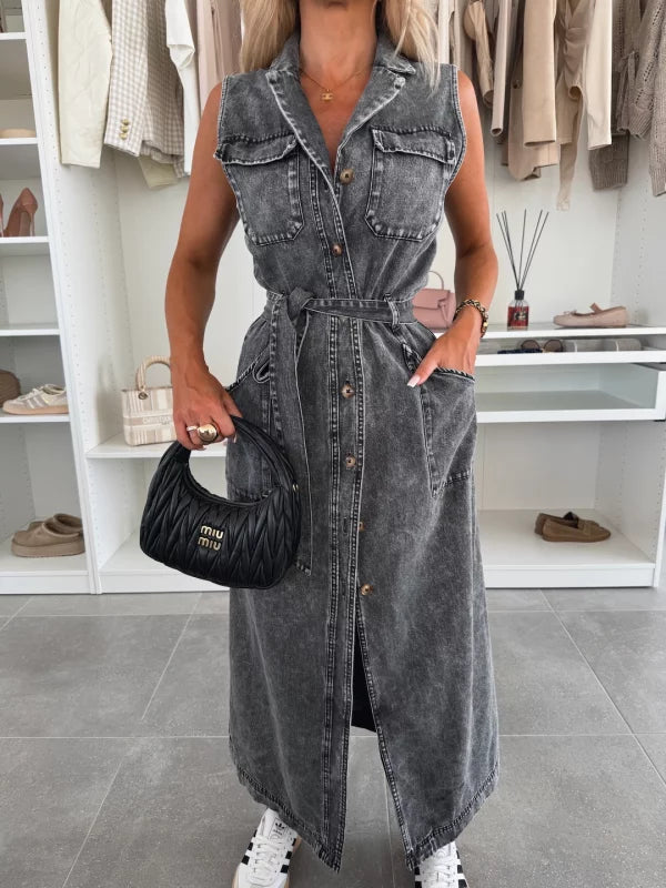 JENNY - DENIM JURK MET RIEM