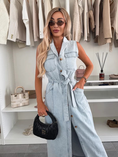 JENNY - DENIM JURK MET RIEM
