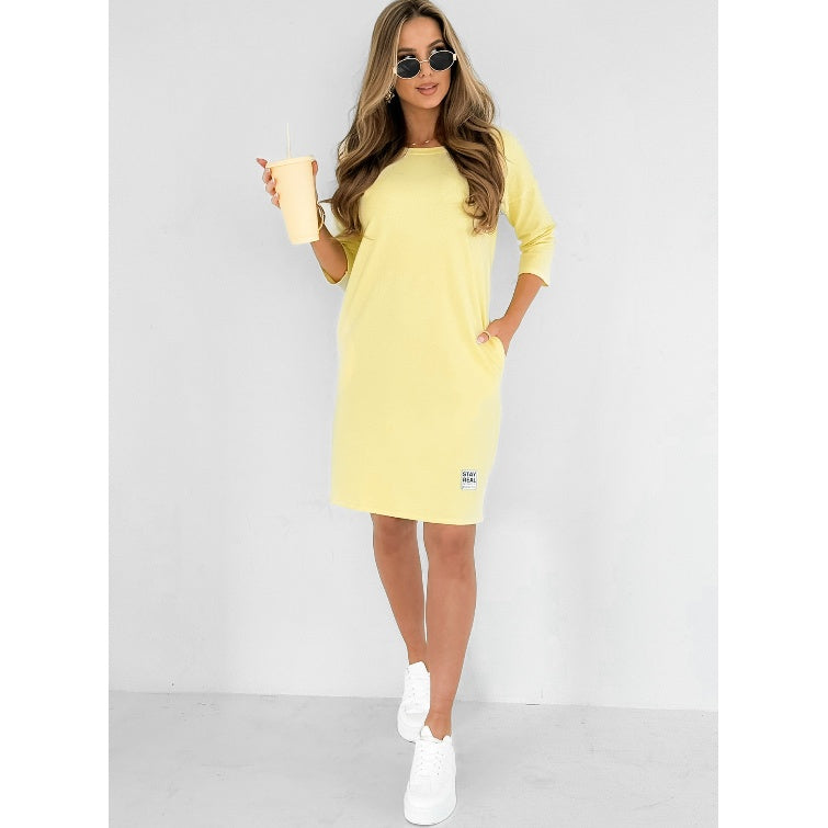 Mira | Jurk met 3/4 mouwen en zakken